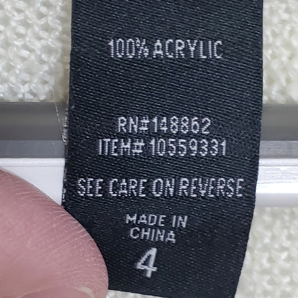 Torrid Striped Knit Fringed Vest Waterfall Front Cream Red Blue Sz 4 Pre-Owned - Picture 10 of 12